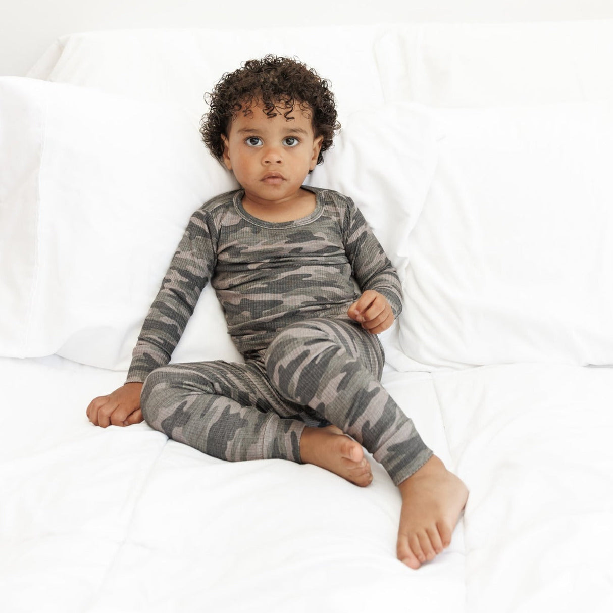 LONG SLEEVE 2 PIECE SETS- Chris Camo Ribbed - HoneyBug 