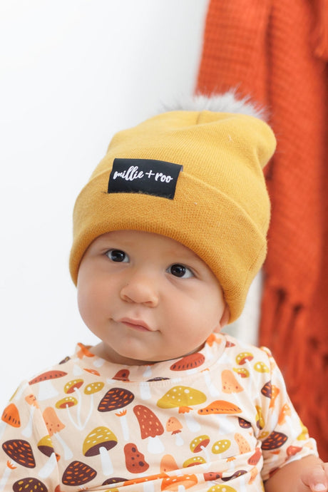 BAMBOO CUFF BEANIE- Honey Mustard - HoneyBug 
