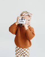 Checkered Flare Pants | Copper - HoneyBug 