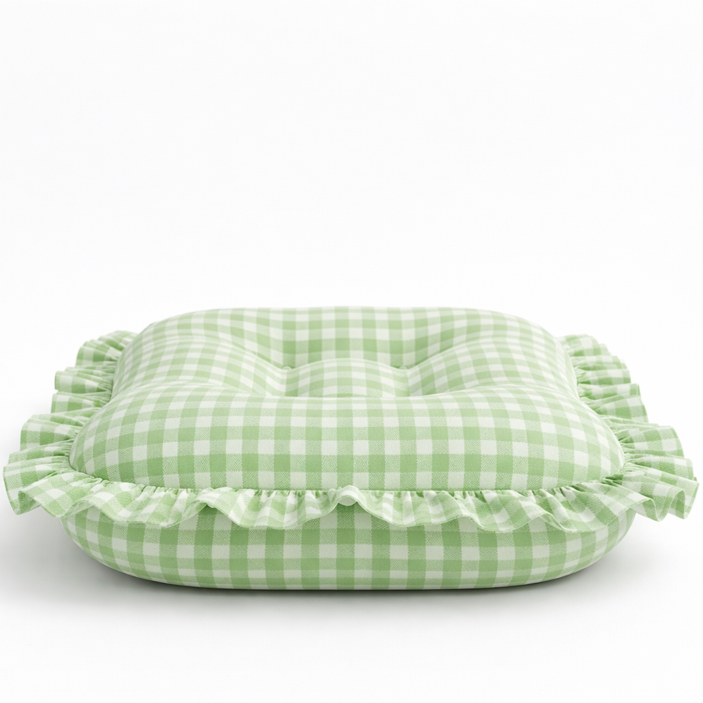 Green Gingham Ruffle Baby Lounger Cover