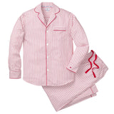 Men's Twill Pajama Set in Antique Red Ticking - HoneyBug 