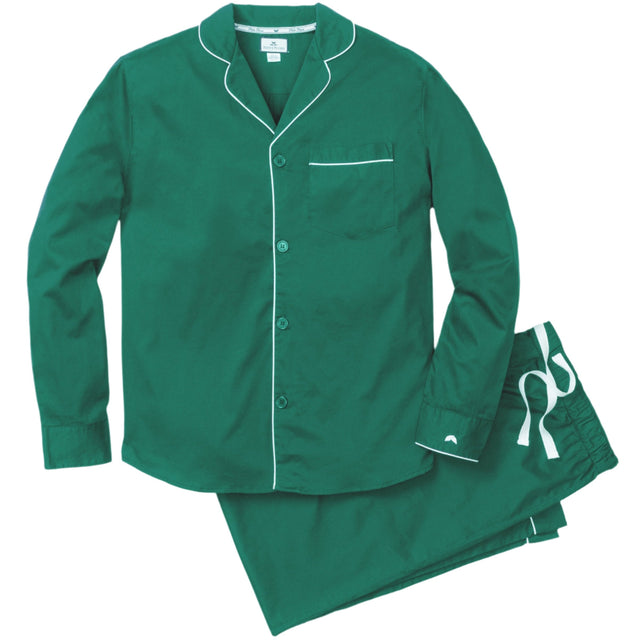 Men's Flannel Pajama Set in Forest Green - HoneyBug 