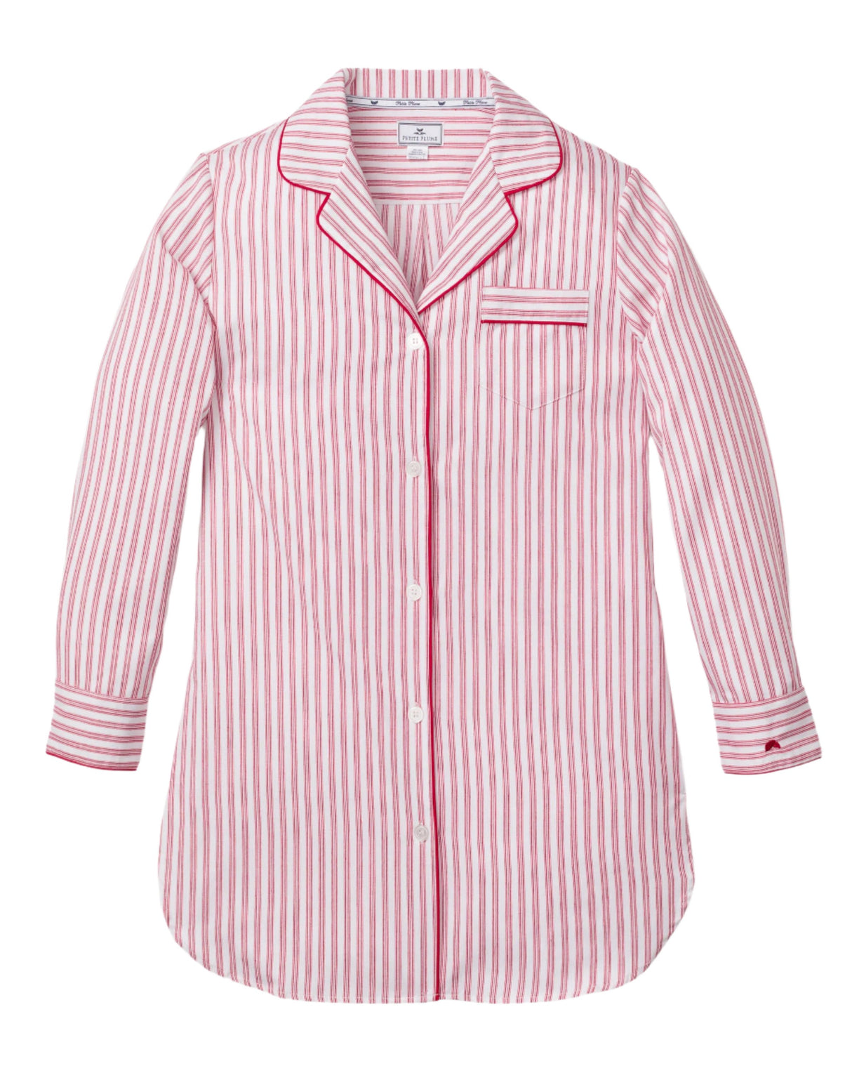 Women's Nightshirt in Antique Red Ticking - HoneyBug 