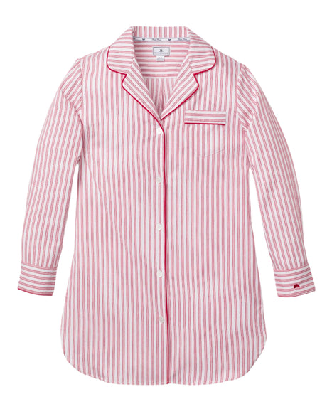 Women's Nightshirt in Antique Red Ticking - HoneyBug 