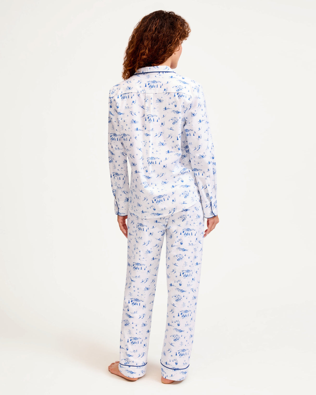 Women's Twill Pajama Set in Chalet Toile - HoneyBug 