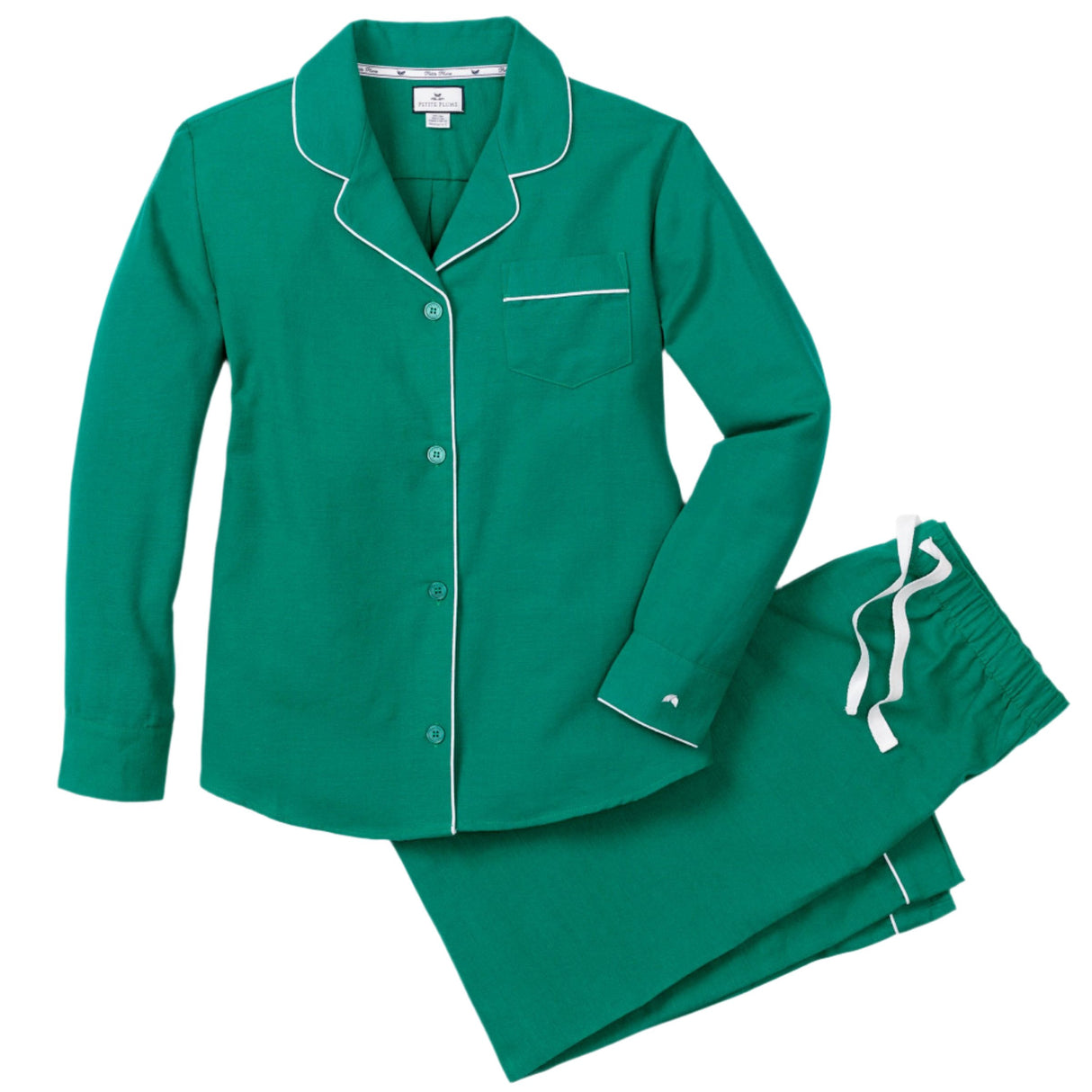 Women's Flannel Pajama Set in Forest Green - HoneyBug 