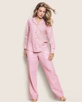 Women's Flannel Pajama Set in Pink - HoneyBug 