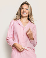 Women's Flannel Pajama Set in Pink - HoneyBug 