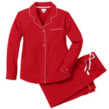 Women's Flannel Pajama Set in Red - HoneyBug 