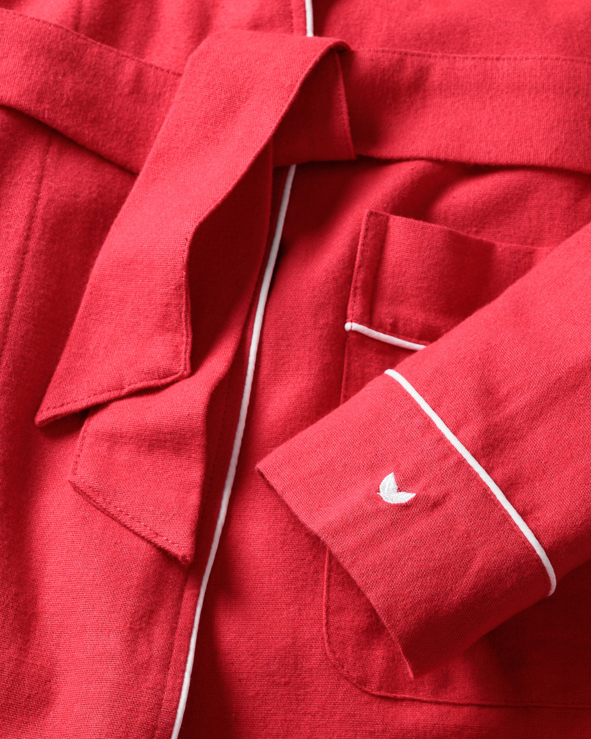 Women's Flannel Robe in Red - HoneyBug 