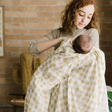 Cotton Muslin Swaddle Blanket - Adobe Checker - HoneyBug 