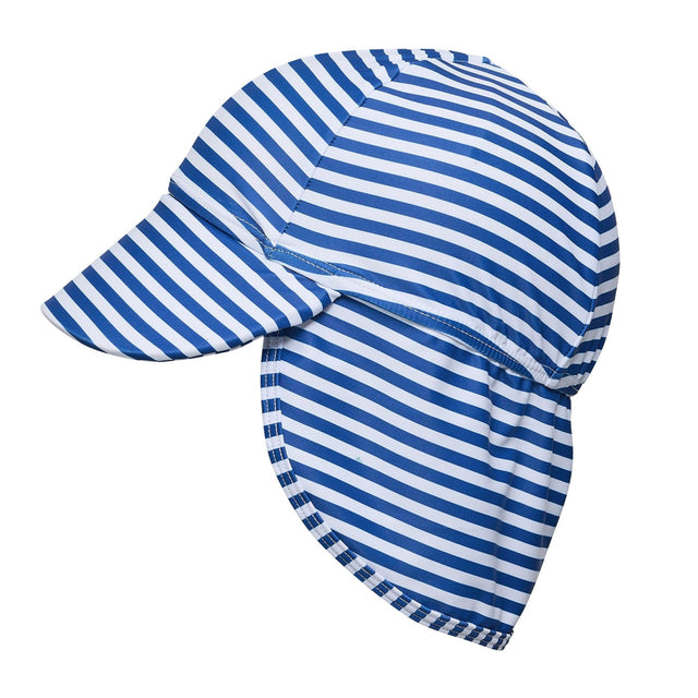 Denim Stripe Floating Flap Hat - HoneyBug 