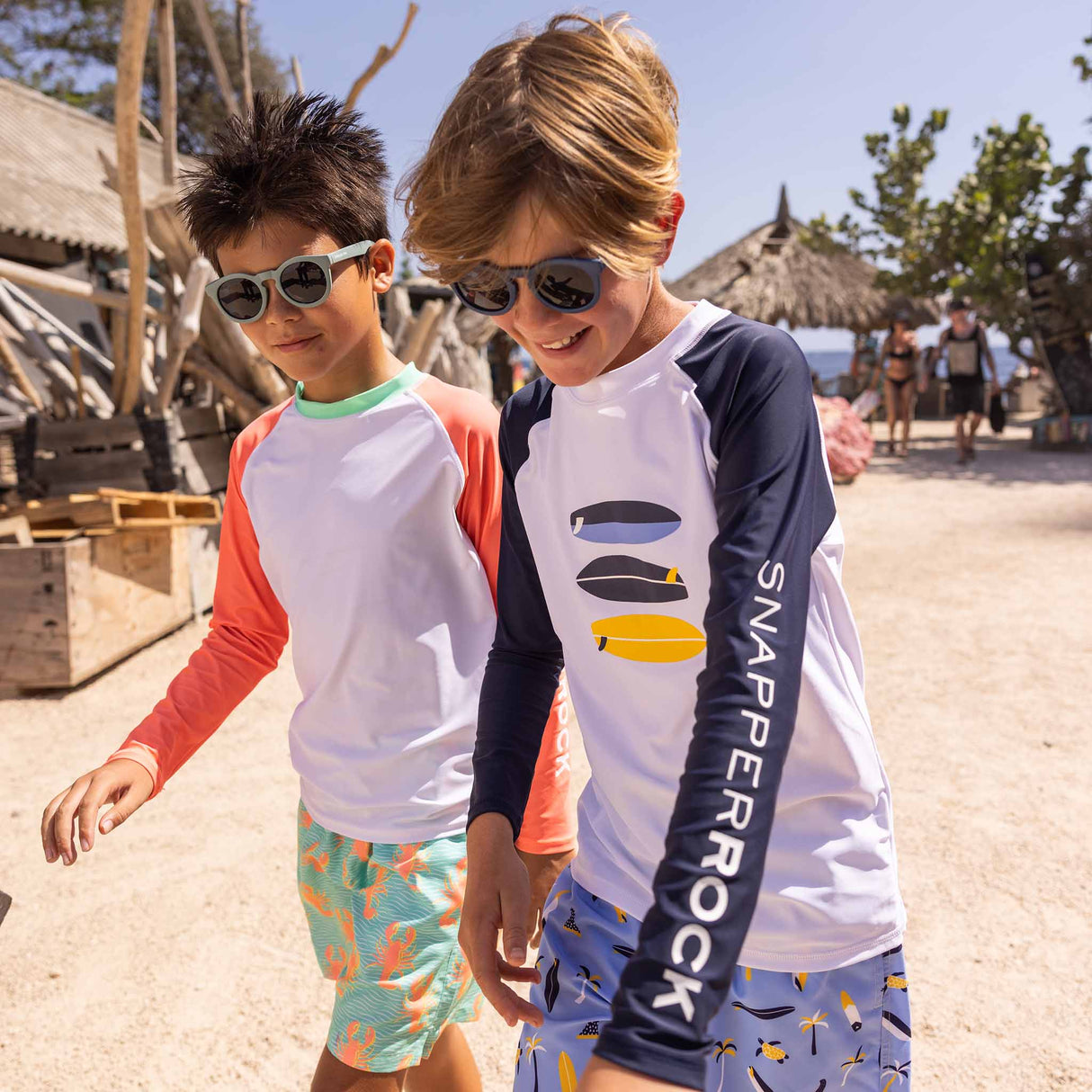 White Coral Sleeve Sustainable Rash Top - HoneyBug 