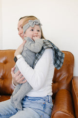 Navy Plaid Muslin Burp Cloth - HoneyBug 