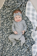 Liberty Floral + Coastal Plaid Lace Muslin Quilt - HoneyBug 