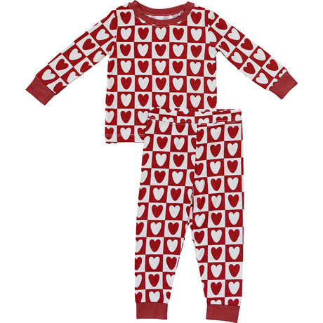 Checkered Hearts Ribbed Bamboo Cozy Set - HoneyBug 