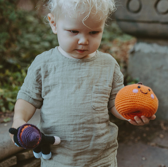 Halloween Toy Cat Rattle - HoneyBug 