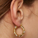 Nicoletta Pearl Hoop Earring - HoneyBug 