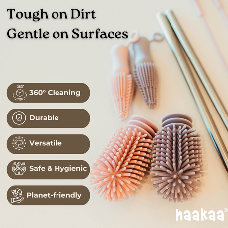 Haakaa Silicone Cleaning Brush Kit - HoneyBug 