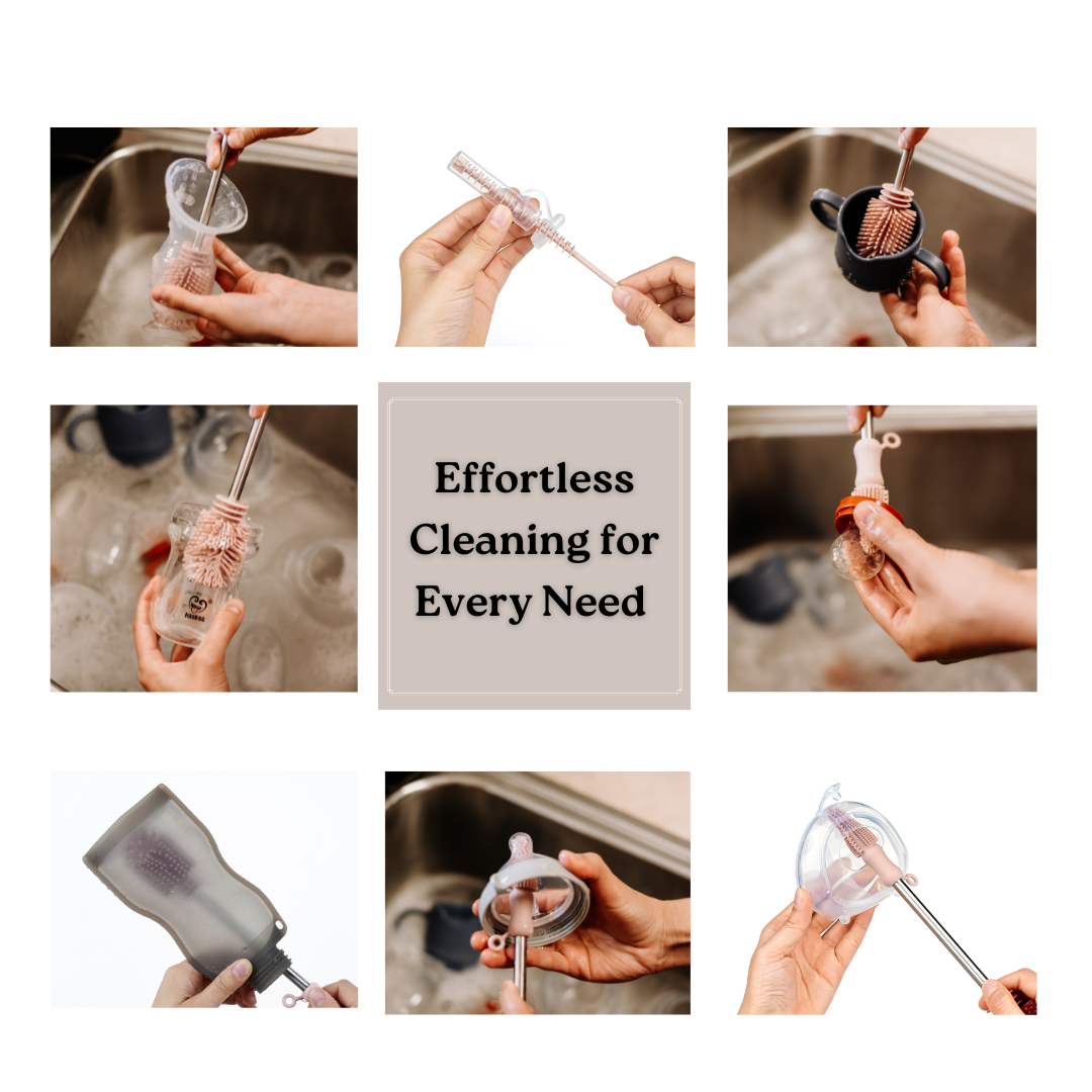 Haakaa Silicone Cleaning Brush Kit - HoneyBug 