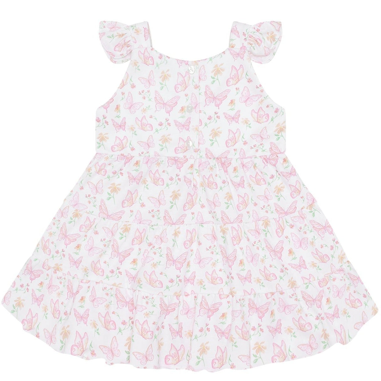 Butterflies Print Ruffle Dress - HoneyBug 