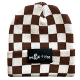 BAMBOO CUFF BEANIE- Sienna Check - HoneyBug 