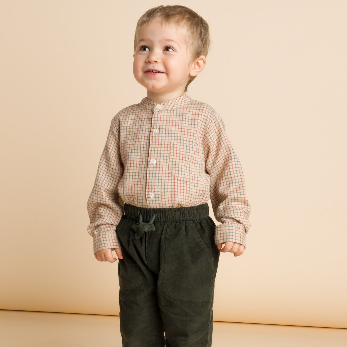 Shirt | Beige Country Check - HoneyBug 