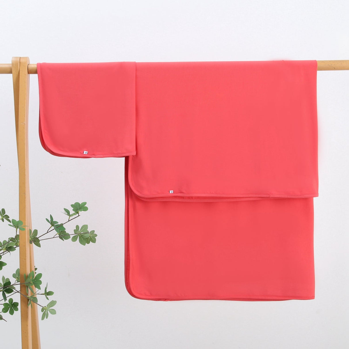 Berry Red Bamboo Swaddle Blanket - HoneyBug 