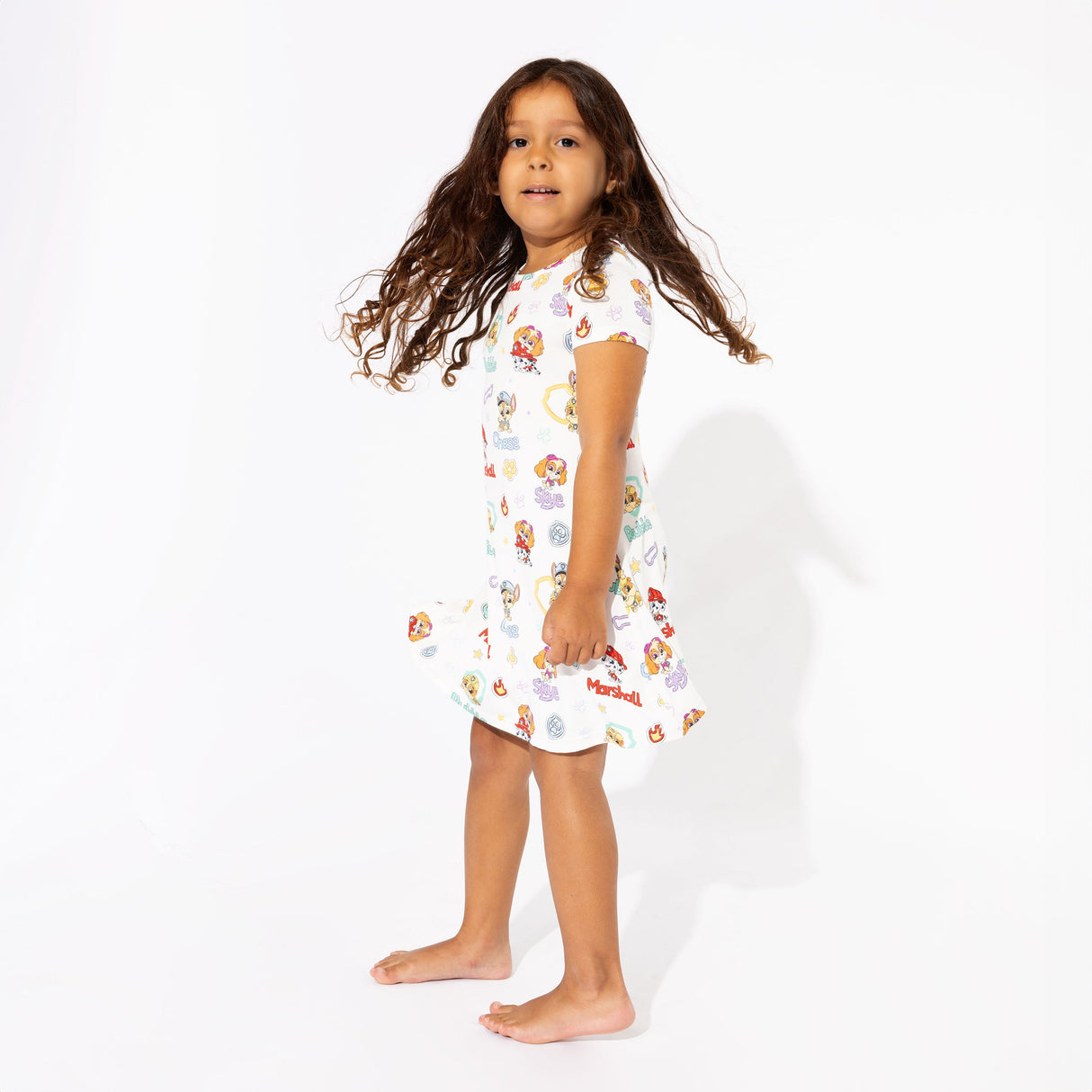 PAW Patrol: Playful Pups Bamboo Girls' Short Sleeve Dress - HoneyBug 