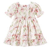 Blush Bouquet Smocked Puff Sleeve Dress