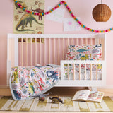 Cotton Muslin Toddler Comforter - Boho Dino - HoneyBug 