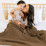 Chunky Knit Throw Blanket - Brown - HoneyBug 