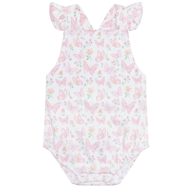 Butterflies Print Ruffle Bubble - HoneyBug 