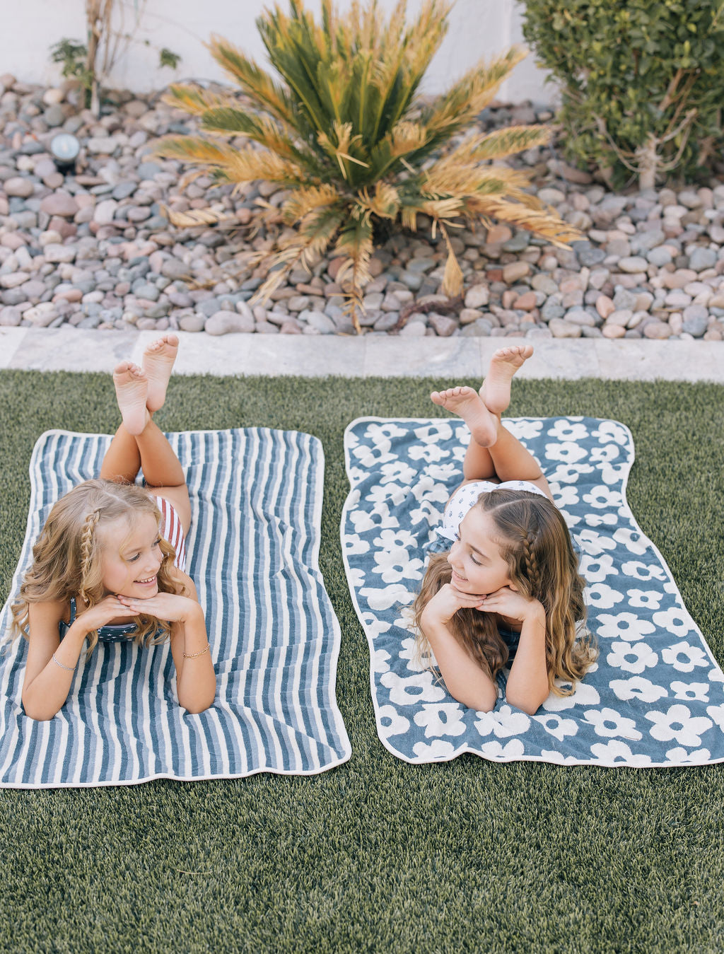 Blue Stripe Organic Cotton Beach Towel - HoneyBug 