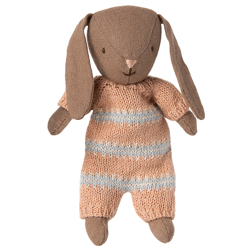 Bunny, Micro - Brown - Dusty Rose Knitted Suit - HoneyBug 