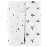 Waterproof Changing Pad Cover | Cradle Sheet Set - Grey Stars - HoneyBug 