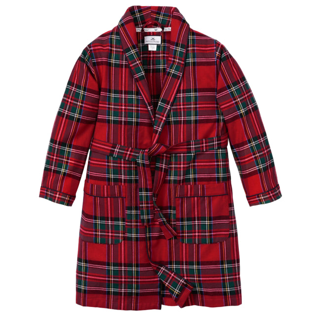Kid's Brushed Twill Robe in Imperial Tartan - HoneyBug 