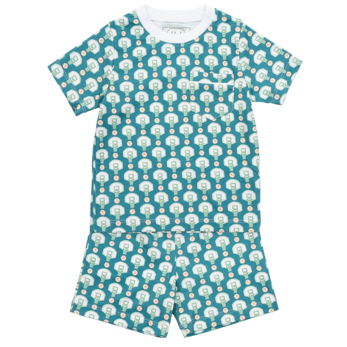 Charles Boys' Short Set - Basketball Game - HoneyBug 