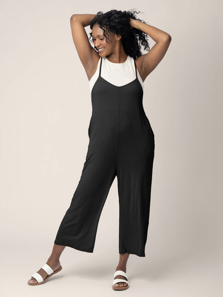 Charlie Maternity & Nursing Romper | Black - HoneyBug 
