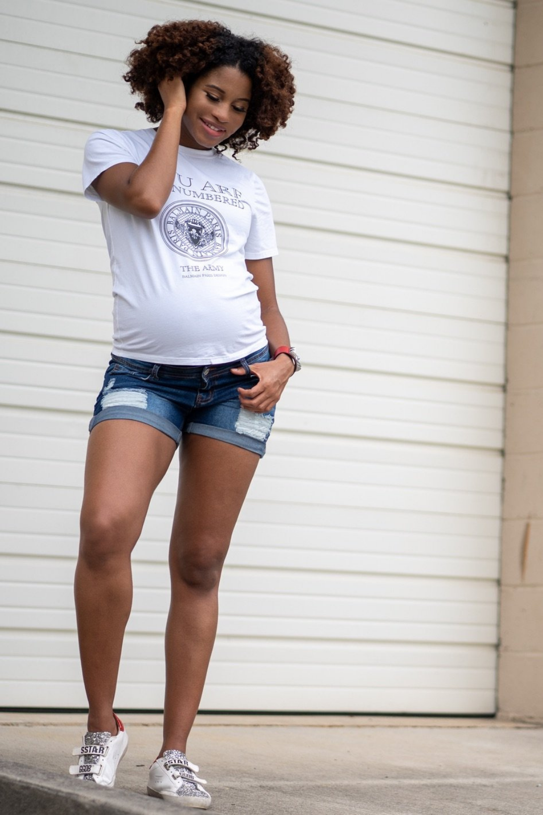 Chelsea Maternity Jean Shorts - HoneyBug 