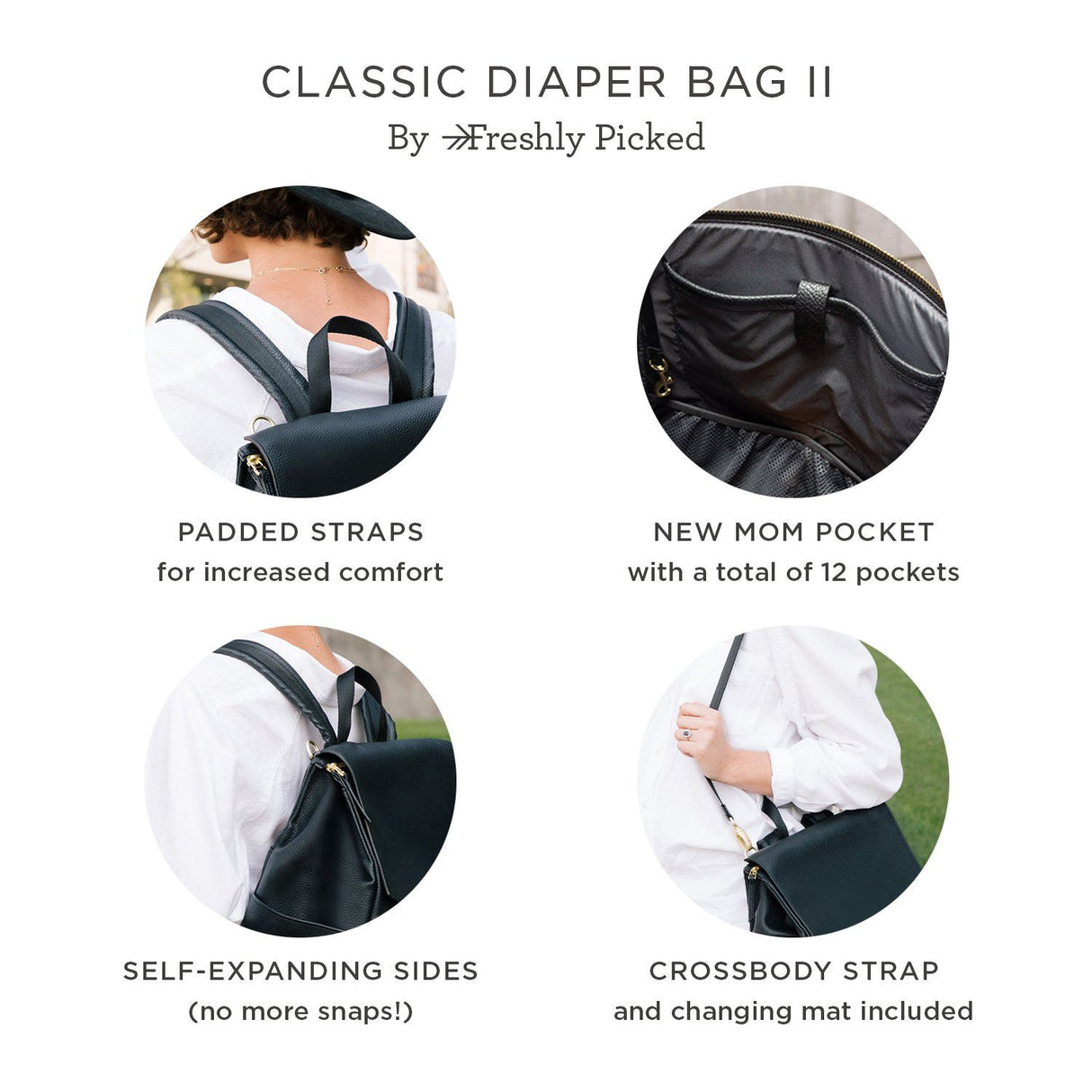 Ebony Classic Diaper Bag II - HoneyBug 