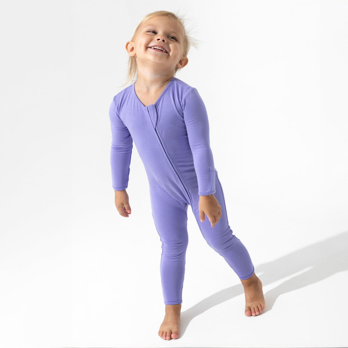 Poppin Purple Bamboo Convertible Footie - HoneyBug 
