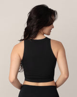 Sublime® Bamboo Maternity & Nursing Longline Bra Top | Black - HoneyBug 
