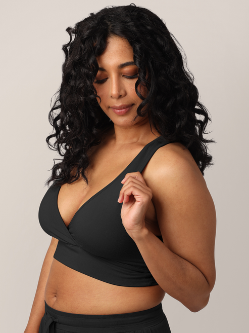 French Terry Racerback Nursing & Sleep Bra | Black - HoneyBug 
