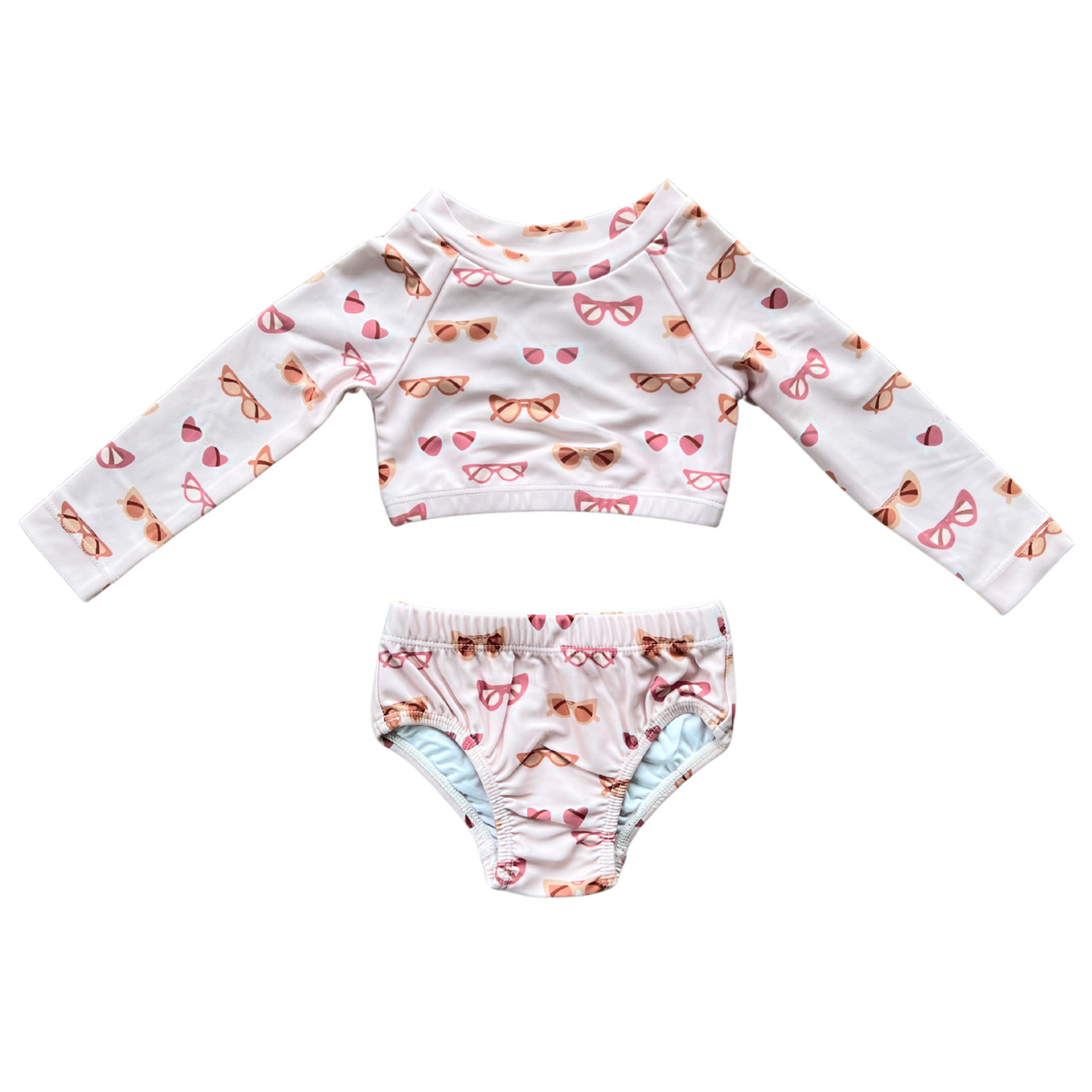 Girl's Two-Piece Crop Swim Set - HoneyBug 