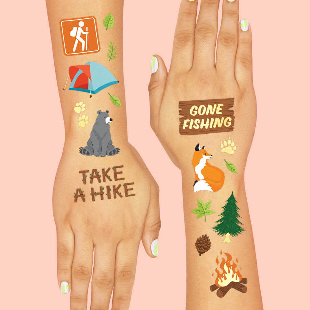 Happy Camper Tats - 44 Foil Temporary Tattoos