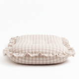 Beige Gingham Ruffle Baby Lounger Cover