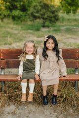 Green Corduroy Dress - HoneyBug 
