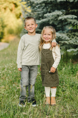 Green Corduroy Dress - HoneyBug 