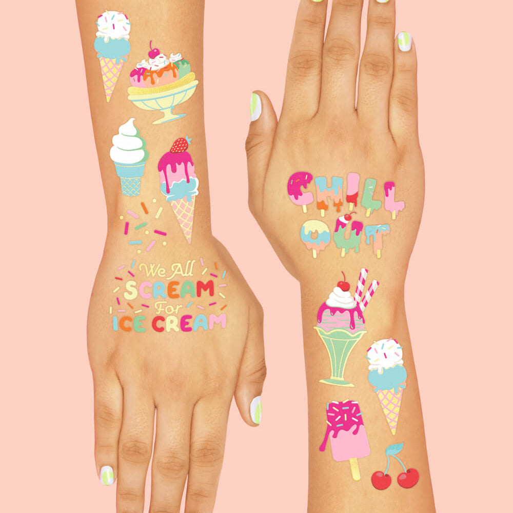 Chill Out Tats - 56 Foil Temporary Tattoos